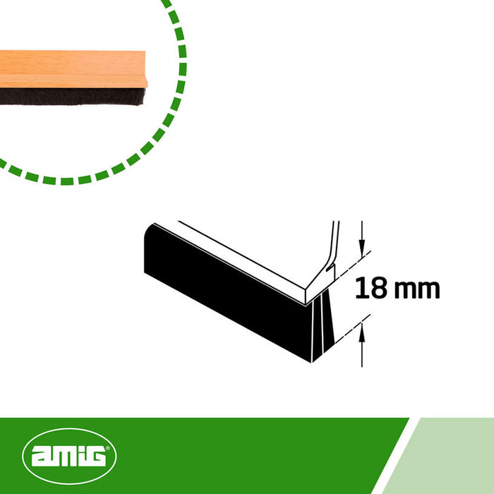 DOOR SEALING BRUSH 1 M OAK AMIG