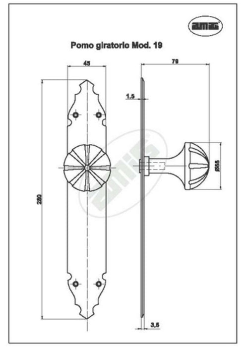 DOOR HANDLE AMIG M19 280X45MM BLACK