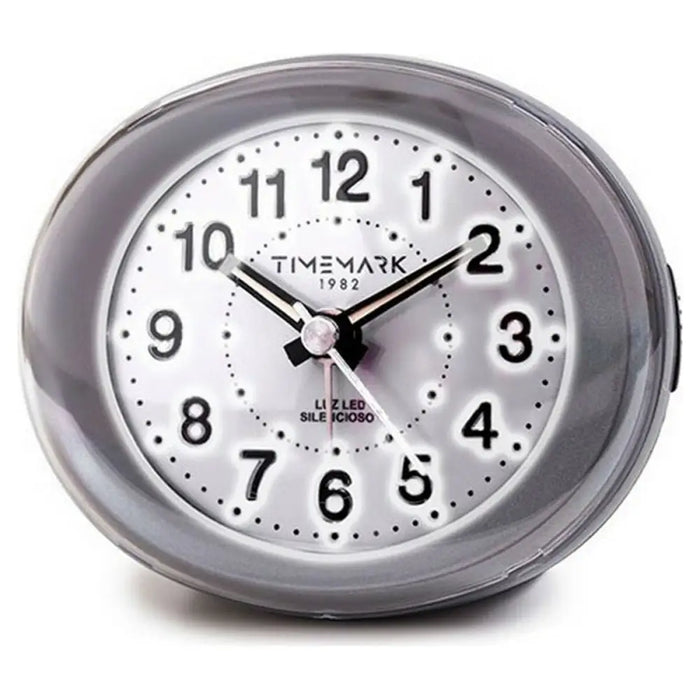 Analogue Alarm Clock Timemark Grey LED Light Silent Snooze Night mode 9 x 9 x 5,5 cm (9 x 9 x 5,5 cm) - Декорация и