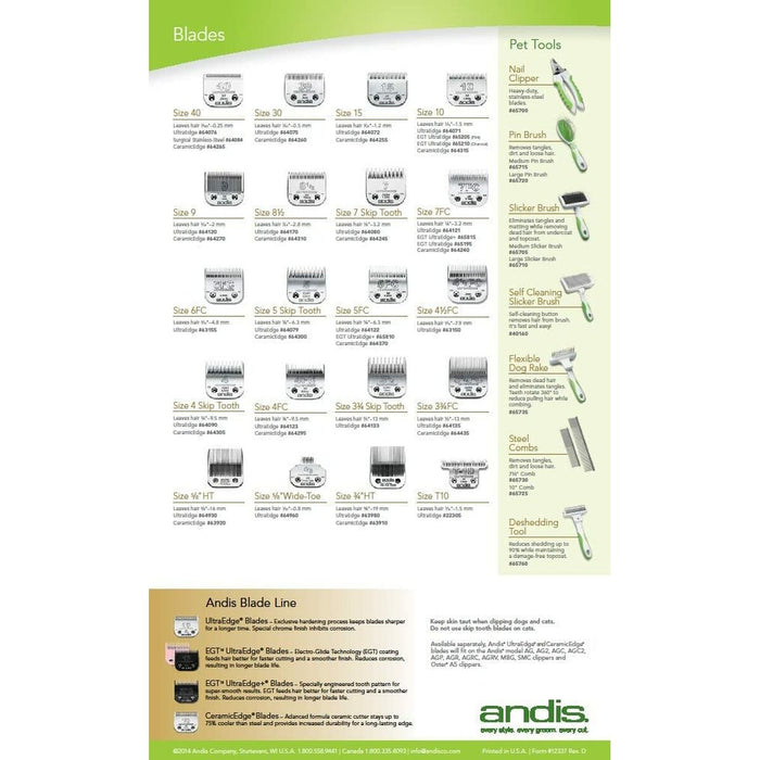 Raising comb Andis S Polymer 9Units