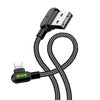 Angle USB Lightning Cable Mcdodo CA-4671 LED 1.2m (Black) - USB to Lightning<<<USB cables<<<GSM Accessories<<<InnproXML