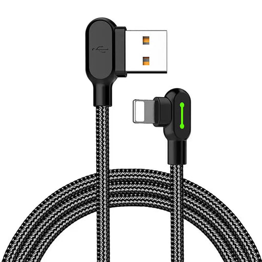 Angle USB Lightning Cable Mcdodo CA-4674 LED 0.5m (Black) - USB to Lightning<<<USB cables<<<GSM Accessories<<<InnproXML