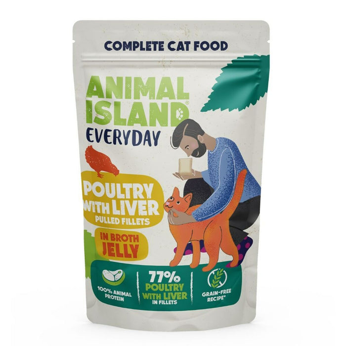 Cat food ANIMAL ISLAND Everyday Veal and poultry with liver 4 x 85 g