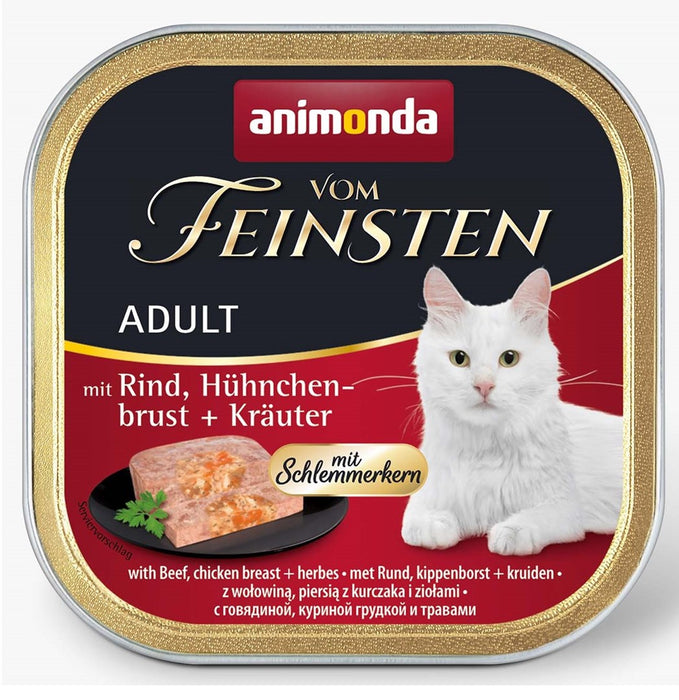 ANIMONDA Vom Feinsten Adult Beef, chicken breast and herbs - wet cat food - 100g