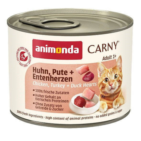 ANIMONDA Carny Adult Chicken, turkey and duck hearts - wet cat food - 200g