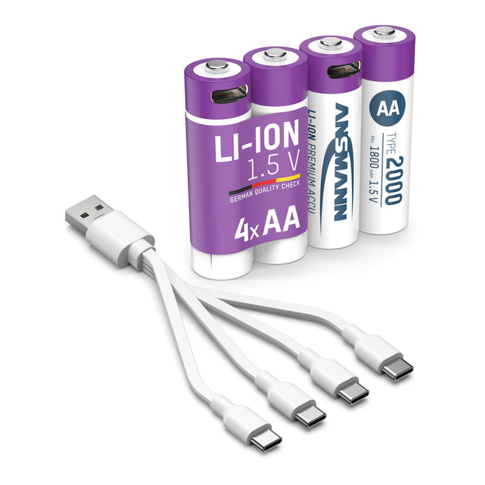 BATTERIES ANSMANN 5434 2000MAH USB-C 4PCS