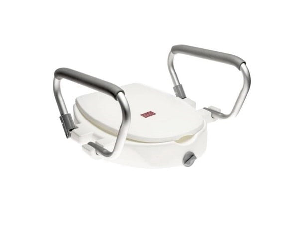 Raising toilet seat with foldable handrails AT51205