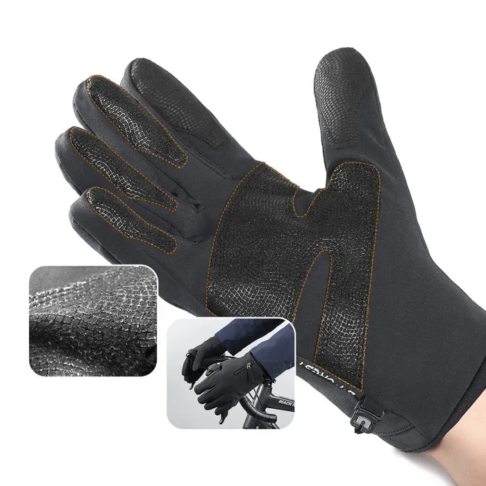 Anti-slip winter phone sports gloves (size L) - black - Cycling gloves<<<HurtelXML