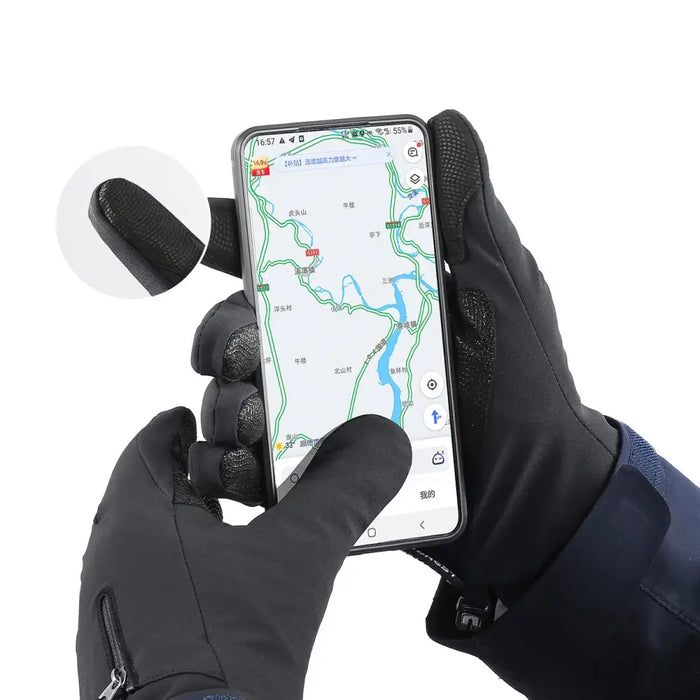 Anti-slip winter phone sports gloves (size M) - black - Cycling gloves<<<HurtelXML