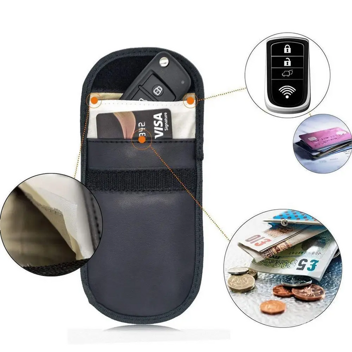 Anti-theft case for car keys blocking radio waves Keyless Faraday Box cover Faraday cage 14 cm with 10 cm black - Other