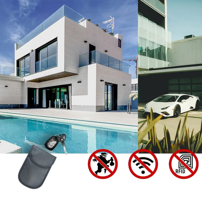 Anti-theft case for car keys blocking radio waves Keyless Faraday Box cover Faraday cage 14 cm with 10 cm black - Other