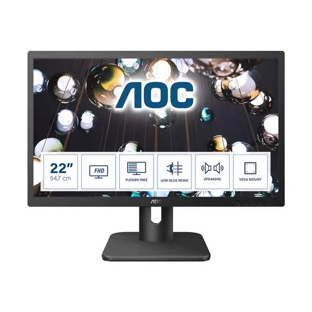 AOC 22E1D Monitor 21.5inch D-Sub/HDMI/DVI speakers - Бизнес монитори<<<Дисплеи<<<Аудио Видео Дисплеи и Телевизори<<<ALSO