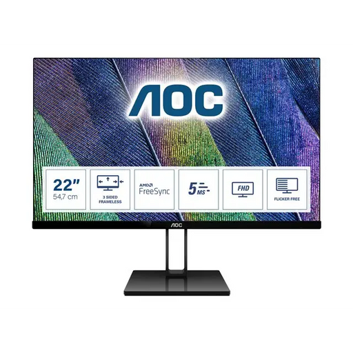 AOC 22V2Q LCD 21.5inch 16:9 IPS Full HD 250 cd/m2 5ms HDMI/ MHL DP - Бизнес монитори<<<Дисплеи<<<Аудио Видео Дисплеи и