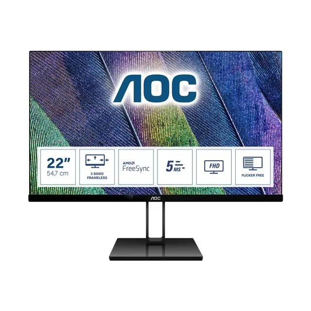AOC 22V2Q LCD 21.5inch 16:9 IPS Full HD 250 cd/m2 5ms HDMI/ MHL DP - Бизнес монитори<<<Дисплеи<<<Аудио Видео Дисплеи и