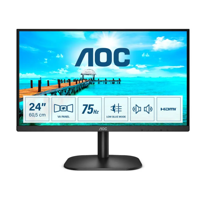AOC 24B2XDAM 23.8inch VA monitor with vivid colors HDMI VGA DVI - Потребителски монитори<<<Дисплеи<<<Аудио Видео