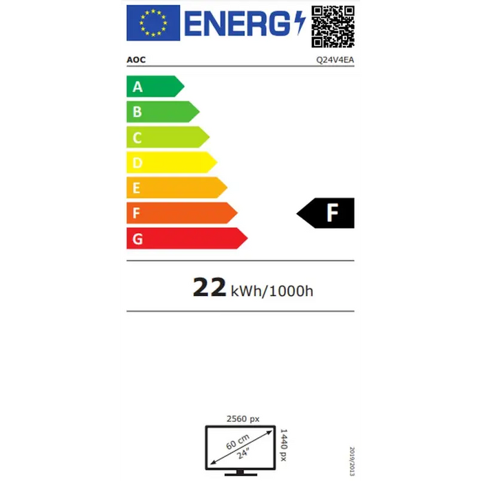AOC Q24V4EA 23.8’’ IPS WLED 2560x1440@75Hz 4GtG 250m/2 1000:1 DCR 20M:1 Adaptive Sync FlickerFree Low Blue Light 2Wx2