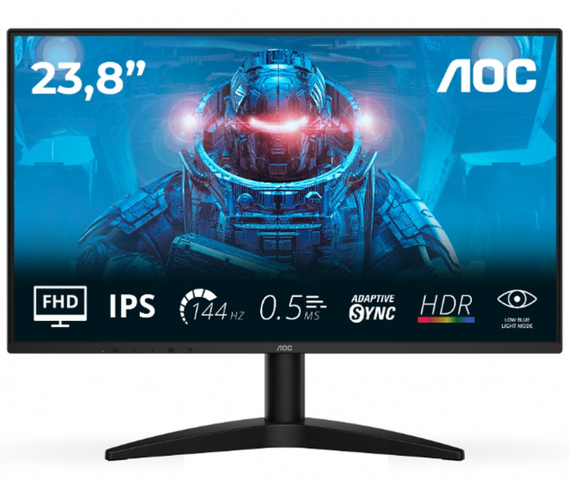 Monitor AOC 24B36X, 23.8" IPS WLED, 1920x1080@144Hz, 4ms GtG, 0.5ms MPRT, 300cd m/2, 1500:1, DCR 20M