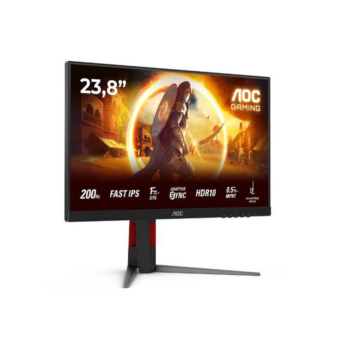 AOC 24G4HA, 23.8" IPS WLED, 1920x1080@200Hz, 1ms GtG, 0.5ms MPRT, 300cd m/2, 1000:1, 80M:1 DCR, Adaptive Sync, FlickerFree, Low Blue Light, 2Wx2, Tilt, Height Adjust, Pivot, Swivel, 2xHDMI, DP