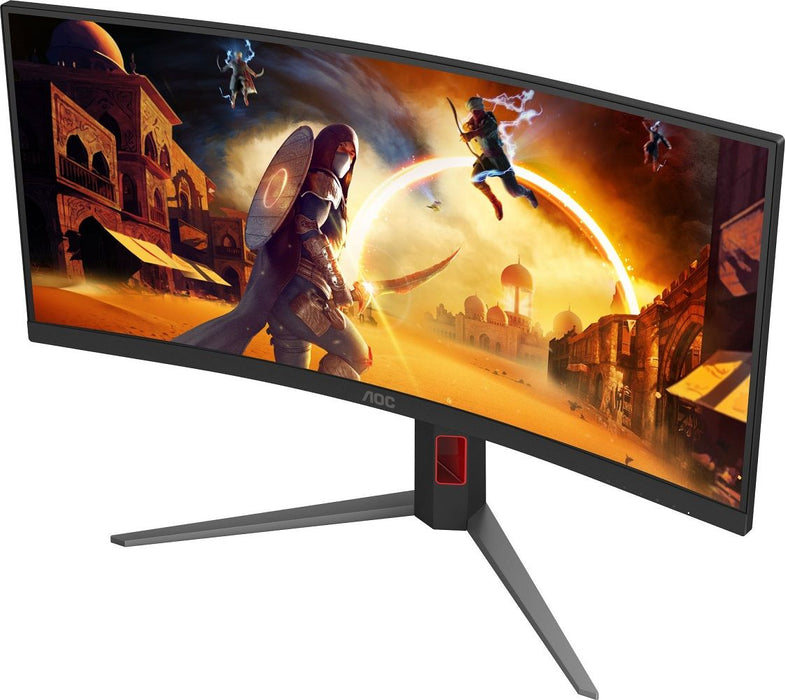 AOC CU34G4Z, 34" Curved 1500R, VA, WLED, 3440x1440@240Hz, 1ms GtG, 0.3ms MPRT, 450cd m/2, 2500:1, 80M:1 DCR, Adaptive Sync, FlickerFree, Low Blue Light, Tilt, Height Adjust, Pivot, Swivel, 2xHDMI, DP, USB hub