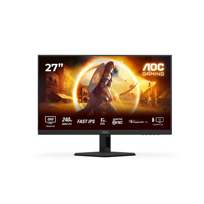 AOC Q27G4ZR, 27" Fast IPS WLED, 2560x1440@240Hz (OC 260Hz), 1ms GtG, 0.3ms MPRT, 400cd m/2, 1000:1, 80M:1 DCR, Adaptive Sync, FlickerFree, 2Wx2, Tilt, Height Adjust, Pivot, Swivel, 2xHDMI, DP