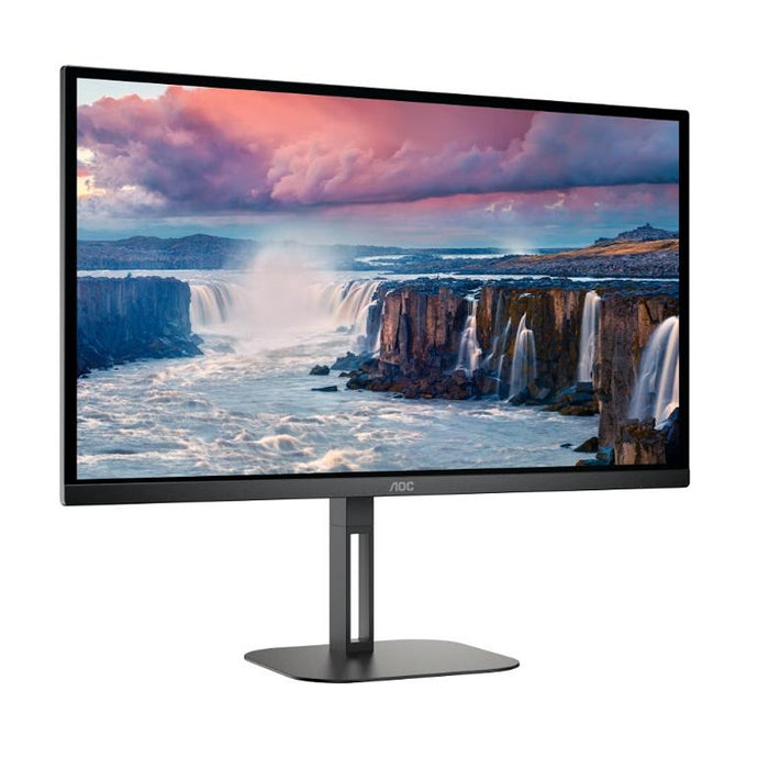 AOC Q27V5N/BK, 27" VA WLED, 2560x1440@75Hz, 4ms GtG, 300cd m/2, 4000:1, 20M:1 DCR, Adaptive Sync, FlickerFree, Low Blue Light, 3Wx2, Tilt, Height Adjust, Pivot, Swivel, 2xHDMI, 2xDP