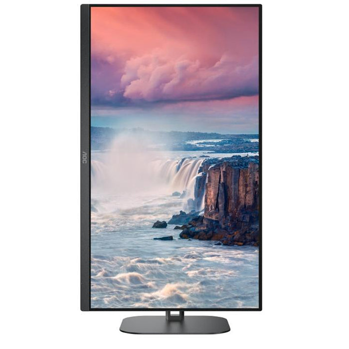 AOC Q27V5N/BK, 27" VA WLED, 2560x1440@75Hz, 4ms GtG, 300cd m/2, 4000:1, 20M:1 DCR, Adaptive Sync, FlickerFree, Low Blue Light, 3Wx2, Tilt, Height Adjust, Pivot, Swivel, 2xHDMI, 2xDP
