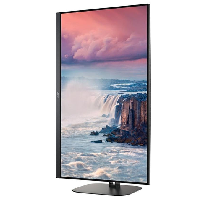 AOC Q27V5N/BK, 27" VA WLED, 2560x1440@75Hz, 4ms GtG, 300cd m/2, 4000:1, 20M:1 DCR, Adaptive Sync, FlickerFree, Low Blue Light, 3Wx2, Tilt, Height Adjust, Pivot, Swivel, 2xHDMI, 2xDP