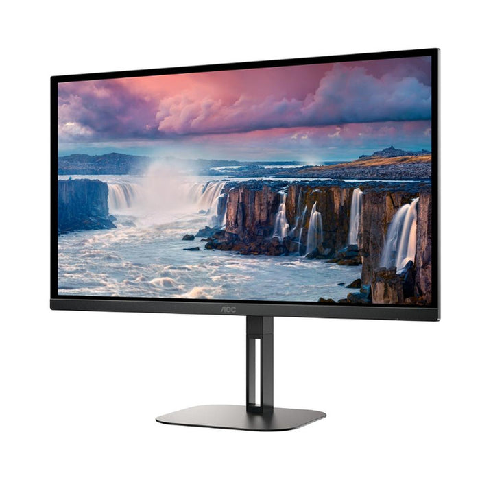 AOC Q27V5N/BK, 27" VA WLED, 2560x1440@75Hz, 4ms GtG, 300cd m/2, 4000:1, 20M:1 DCR, Adaptive Sync, FlickerFree, Low Blue Light, 3Wx2, Tilt, Height Adjust, Pivot, Swivel, 2xHDMI, 2xDP
