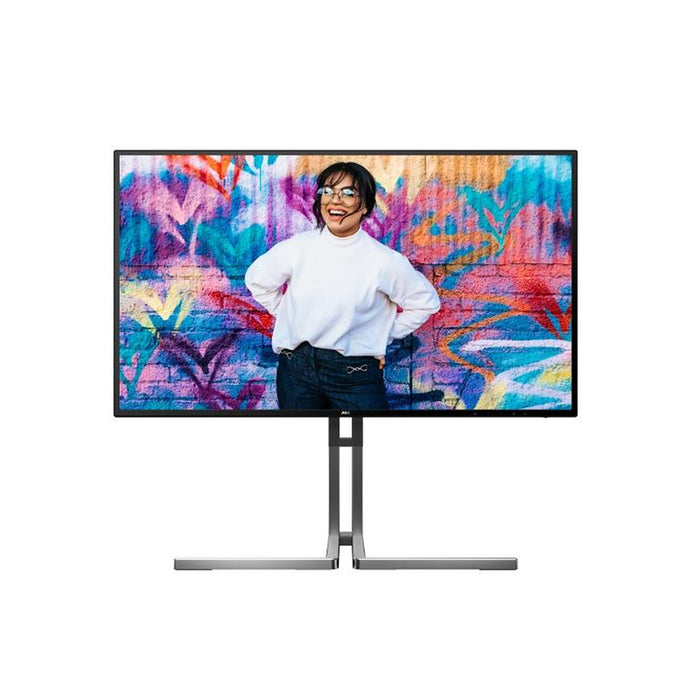 AOC U27U3CV, 27" Nano IPS WLED, 3840x2160@60Hz, 4ms GtG, 400cd m/2, 1300:1, 50M:1 DCR, Adaptive Sync, FlickerFree, Low Blue Light, 3Wx2, Tilt, Height Adjust, Pivot, Swivel, 2xHDMI, DP, USB hub