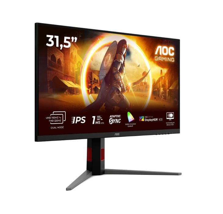 AOC U32G4U, 31.5" Fast IPS WLED, 3840x2160@160Hz, 1ms GtG, 0.5ms MPRT, 450cd m/2, 1000:1, 80M:1 DCR, Adaptive Sync, Flicker Free, Low Blue Mode, Tilt, Height Adjust, Pivot, Swivel, 2xHDMI, DP, USB hub