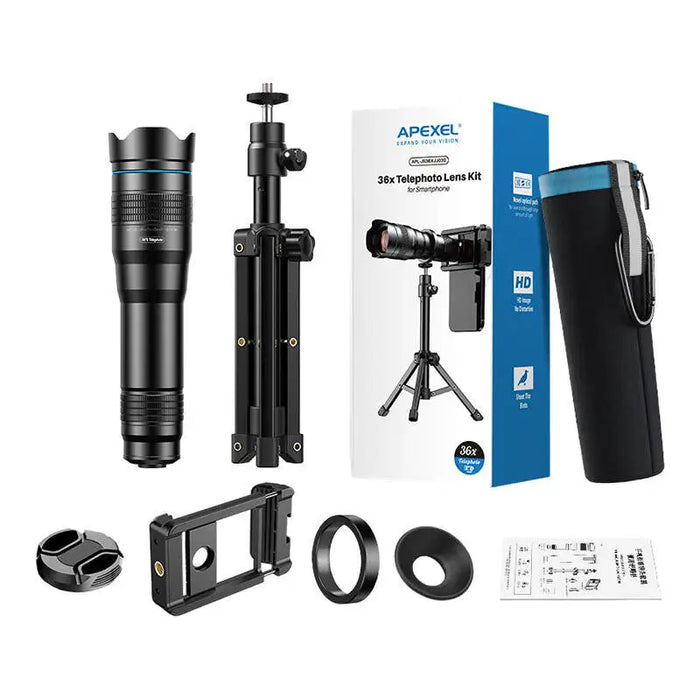 APEXEL 36X camera lens APL-36XJJ020 with tripod (black) - Tripods and ring lights<<<stands<<<tripods<<<Selfie