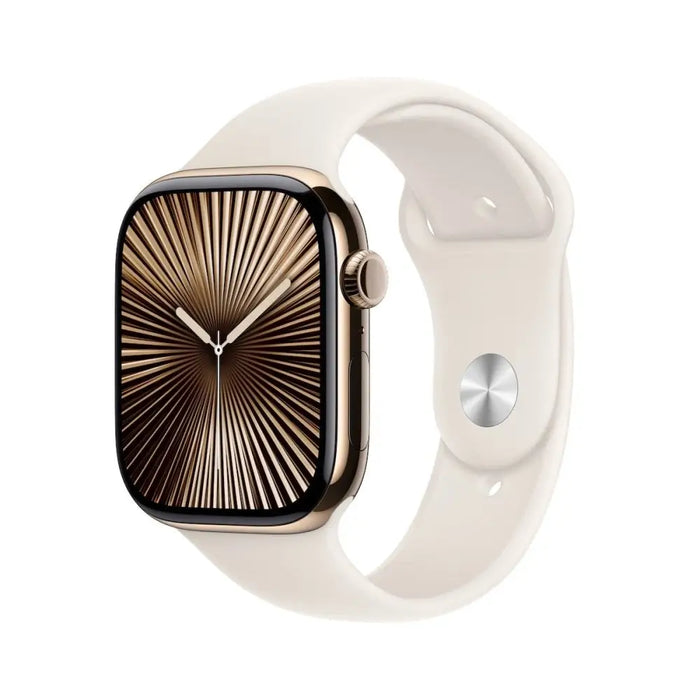 APPLE Watch S10 Cellular 46mm Gold Titanium Case with Starlight Sport Band ML - Смарт часовници<<<Преносими