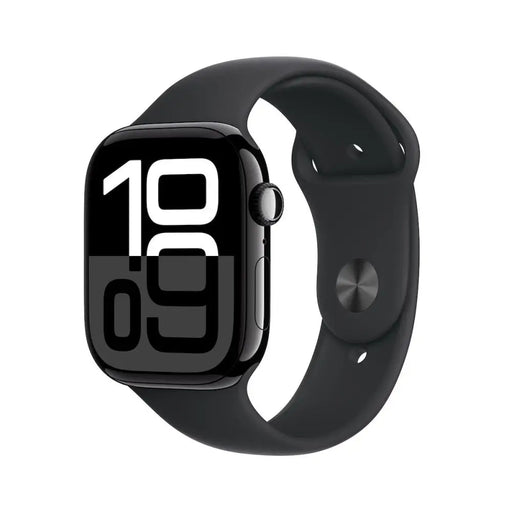 Apple Watch S10 GPS 46mm Jet Black Alu Case with Black Sport Band - S/M - Watch<<<APPLE