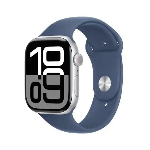 Apple Watch Series 10 GPS 42mm Silver Alu Case Denim Sport Band S/M EU MWWA3 - Smart
