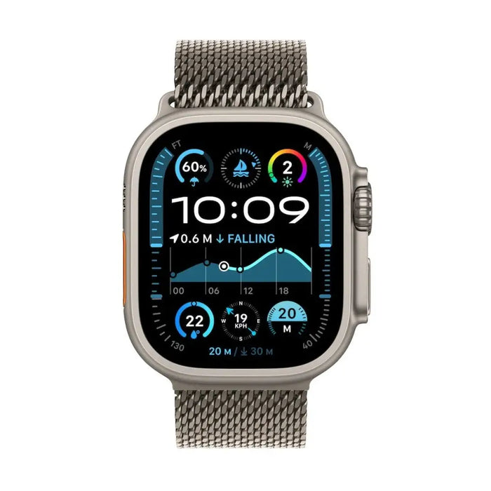 APPLE Watch Ultra2 v2 Cellular 49mm Natural Titanium Case with Natural Titanium Milanese Loop M - Смарт