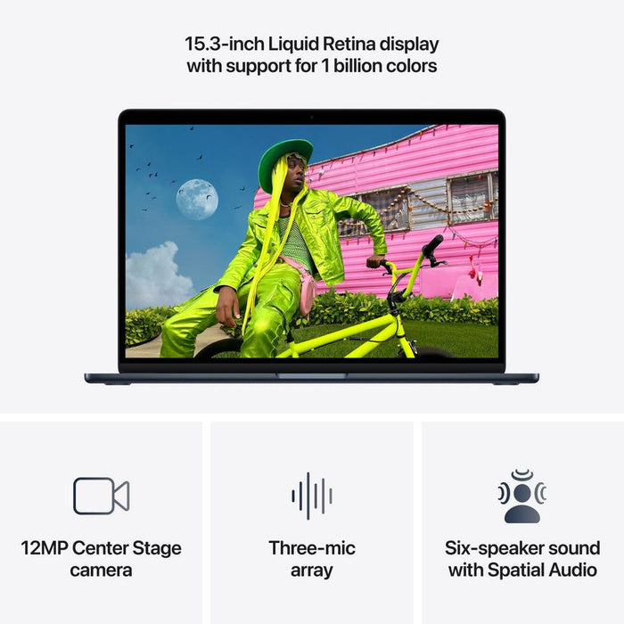 Laptop Apple MacBook Air 15" M5 512GB Midnight mdvh4 , 15.30 , 16 , 512 , Apple M5 , Apple M5 10 Core , Apple M5 10 Core GPU , Mac OS