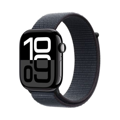 Apple Watch Series 10 GPS 46mm Jet Black Alu Case, Ink Sport Loop S/M EU MWWR3