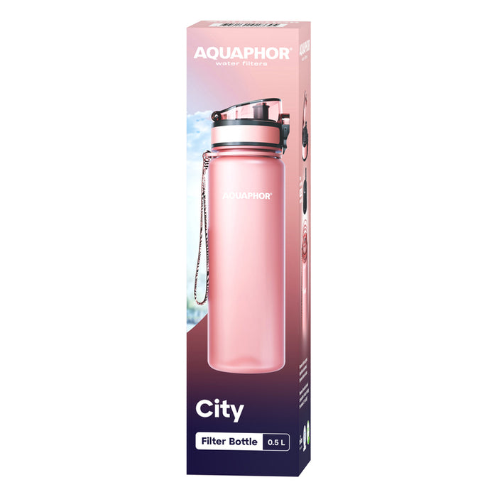 FILTERING BOTTLE AQUAPHOR CITY POWDER. PINK