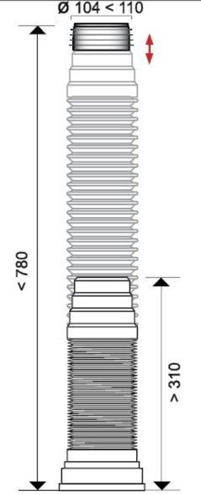 SLEEVE WC Ф93/100/110 65CM