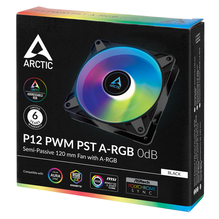 Fan ARCTIC P12 Black, A-RGB, 120mm