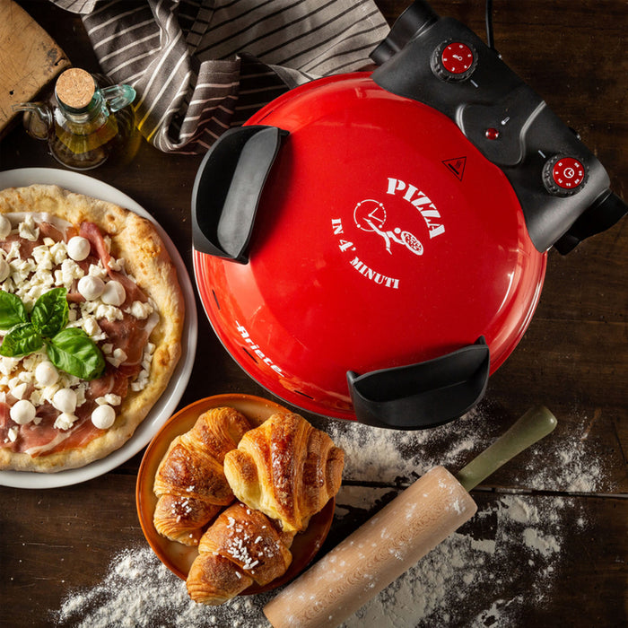 Electric pizza oven with stone plate ARIETE 909 RED, 1200 W