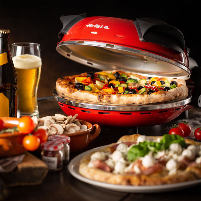 Electric pizza oven with stone plate ARIETE 909 RED, 1200 W