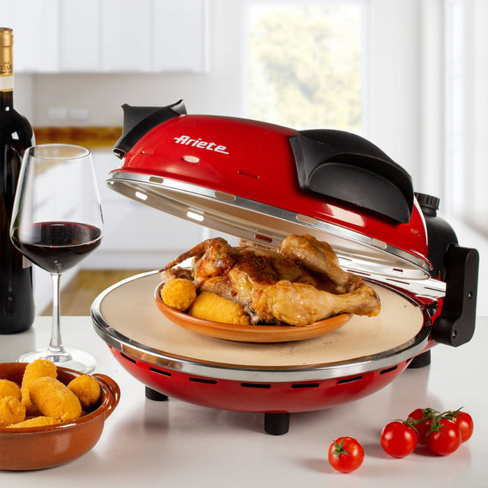 Electric pizza oven with stone plate ARIETE 909 RED, 1200 W