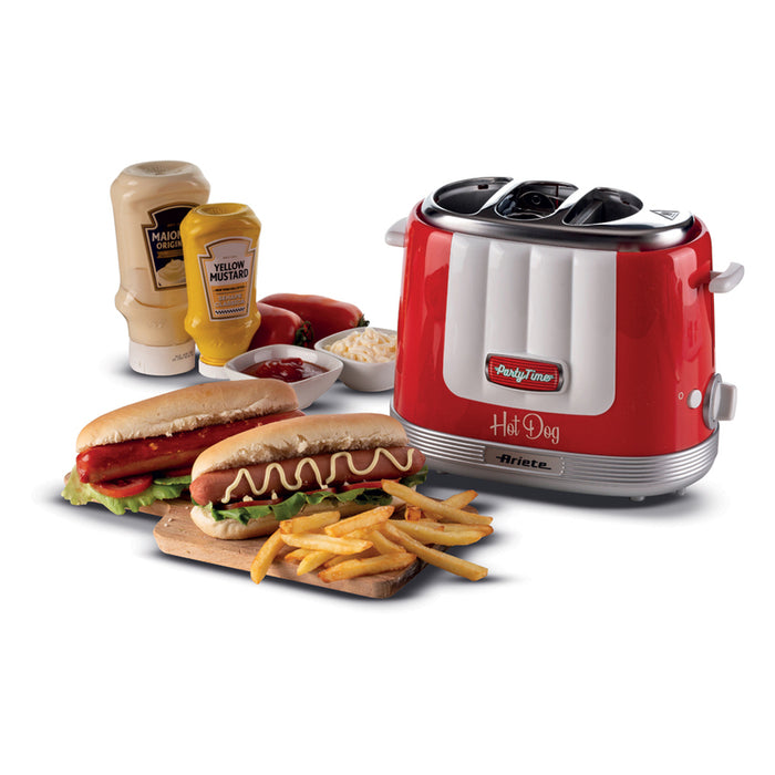 HOT DOG TOaster ARIETE PARTY TIME ROSSO RED, 650 W