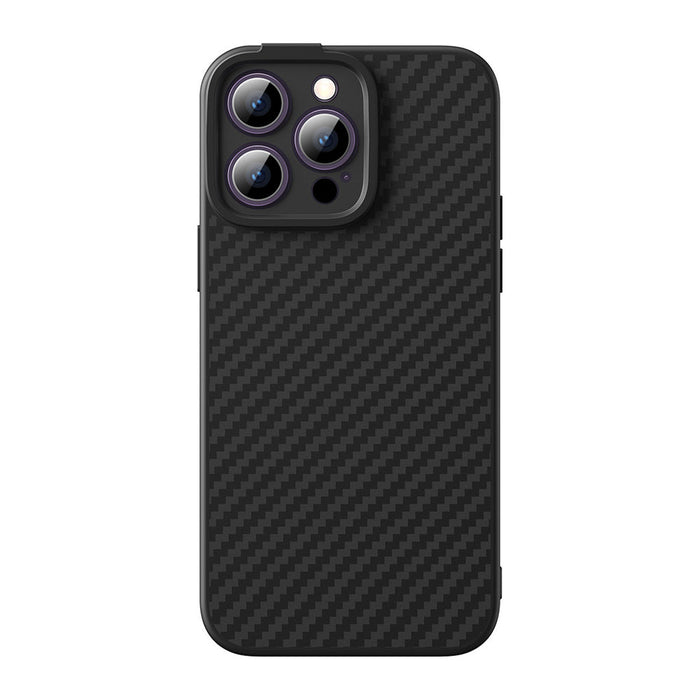 Armored case for iPhone 14 Pro Max compatible with MagSafe Baseus Synthetic Fiber tempered glass - black - Cell phone
