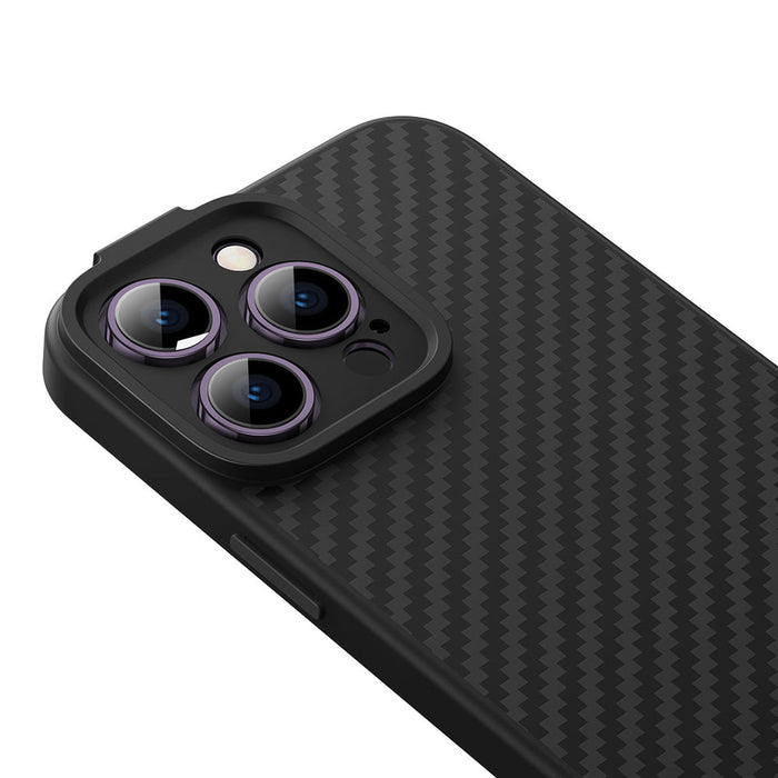 Armored case for iPhone 14 Pro Max compatible with MagSafe Baseus Synthetic Fiber tempered glass - black - Cell phone