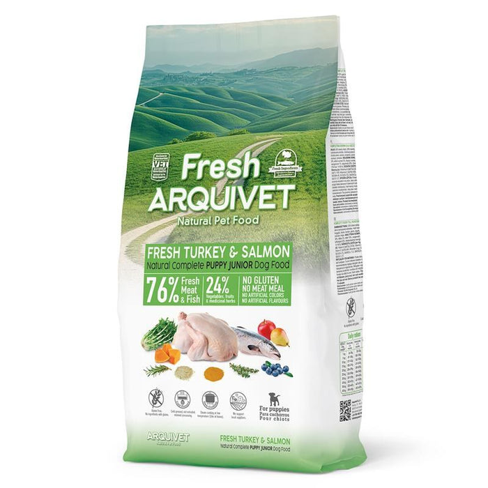 ARQUIVET Fresh Puppy Turkey and Salmon - semi-moist dog food - 10kg