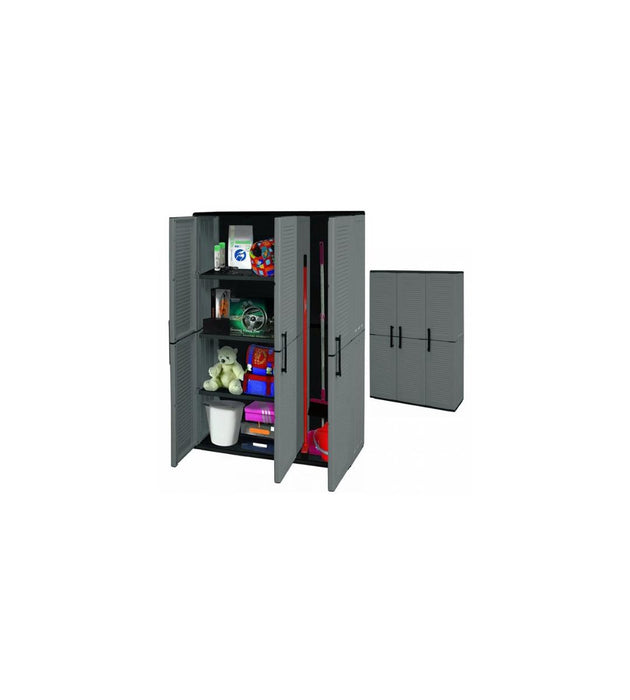 THREE WING PVC CABINET 102X37X163CM GRAY 3X10