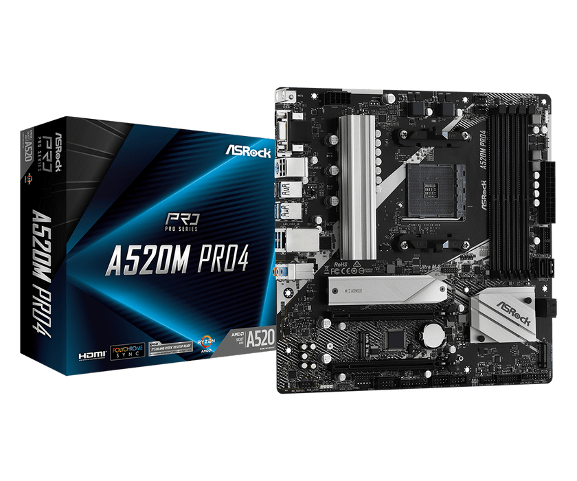 Motherboard ASRock A520M Pro4 AMD AM4