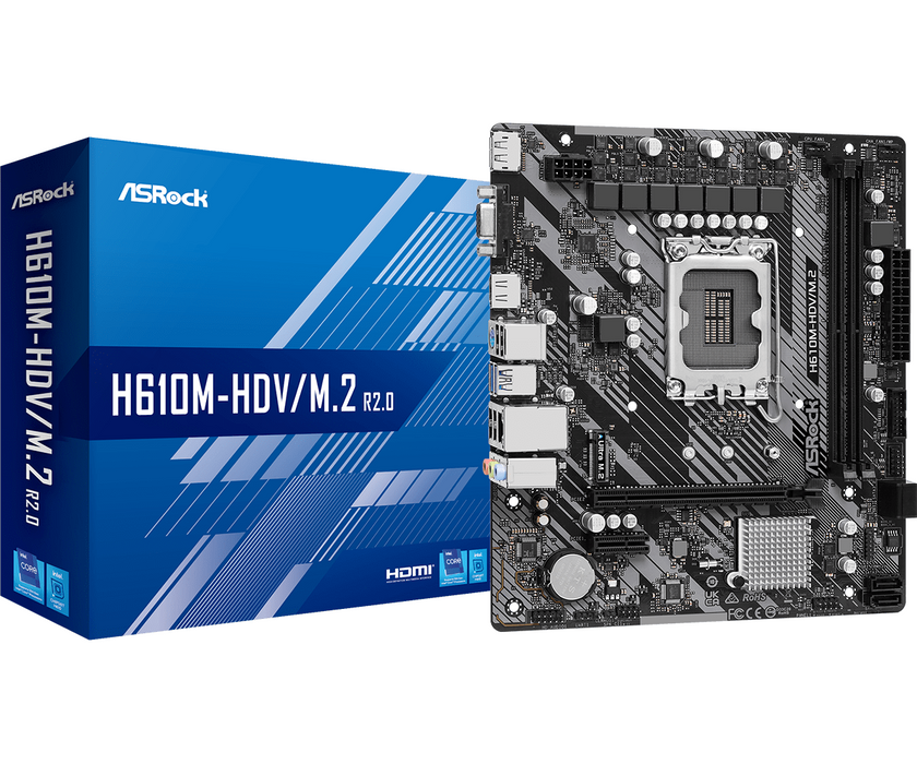 Motherboard ASRock H610M-HDV/M.2 R 2.0, LGA1700, DDR4, mATX